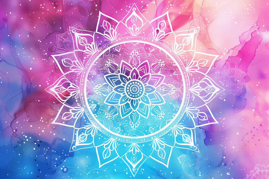 Mandala parmi les étoiles — motif complet