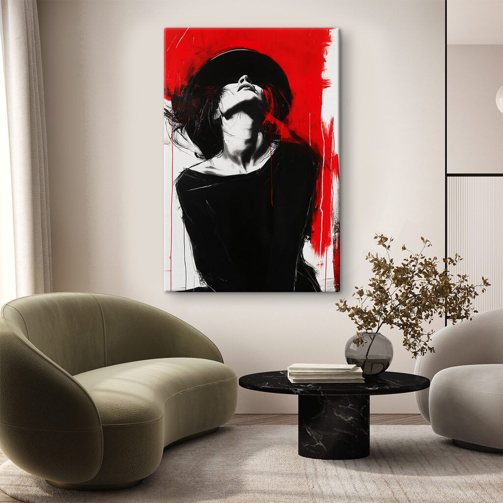Chapeau noir sur rouge — intérieur 1