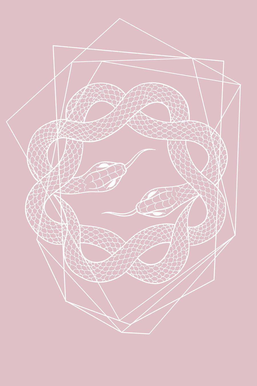 Serpents au trait fin — motif complet