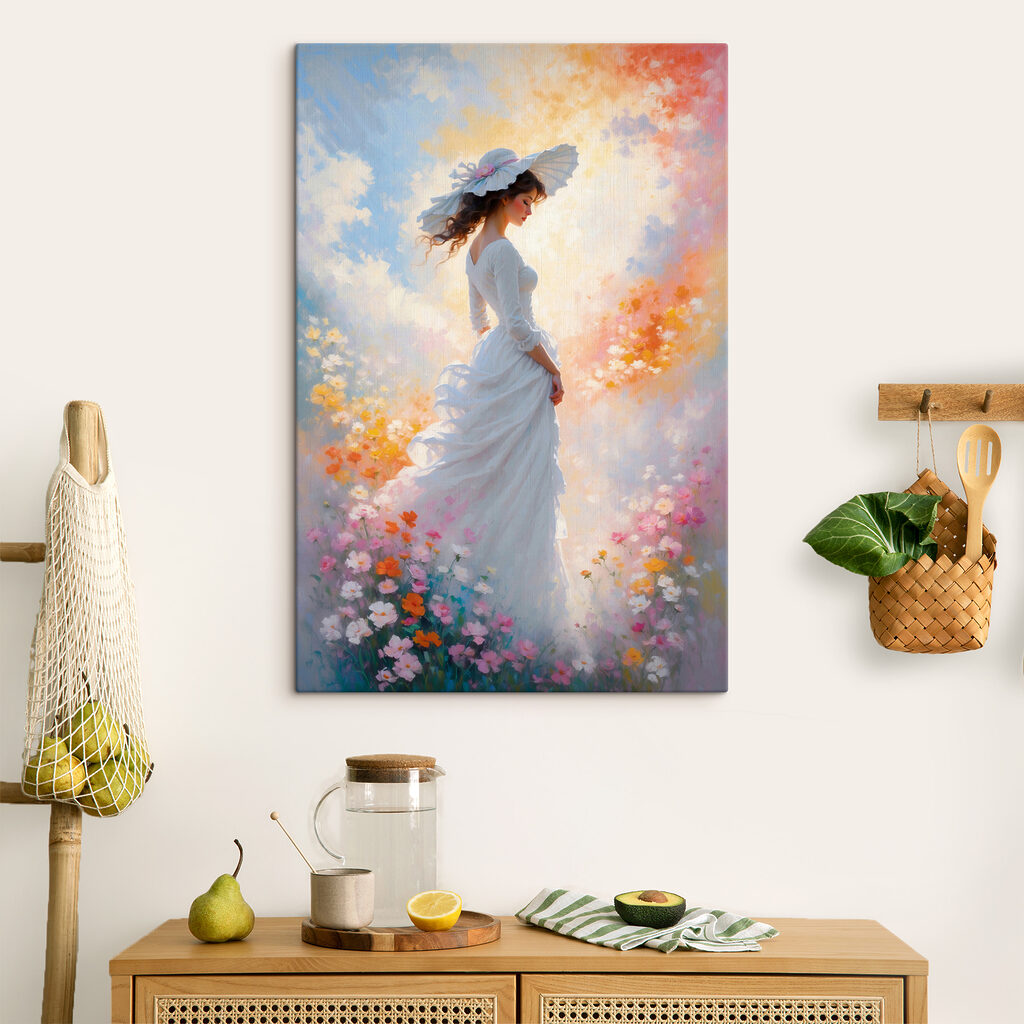 Femme en robe blanche — intérieur 3
