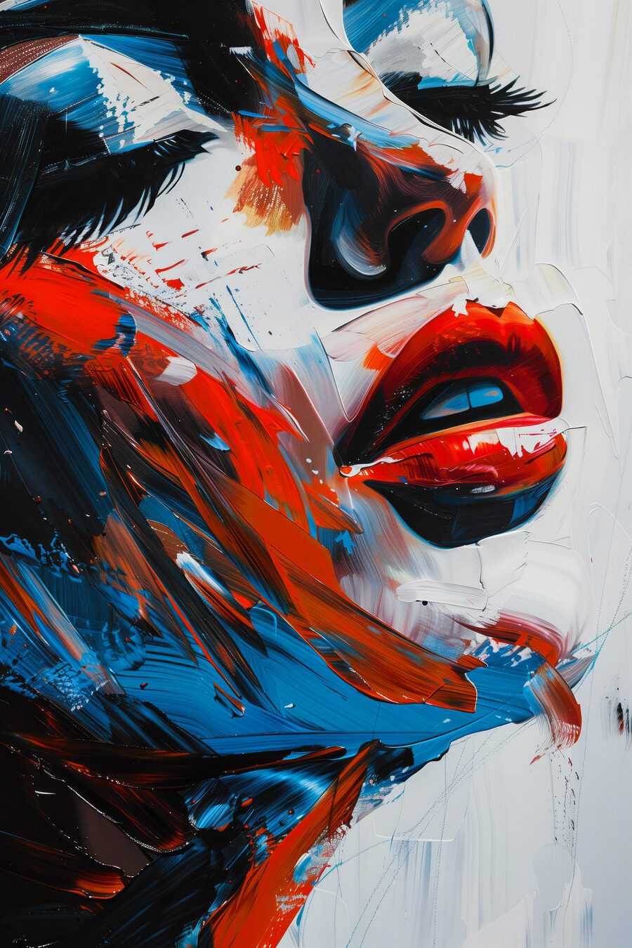 Visage entre les couleurs — motif complet