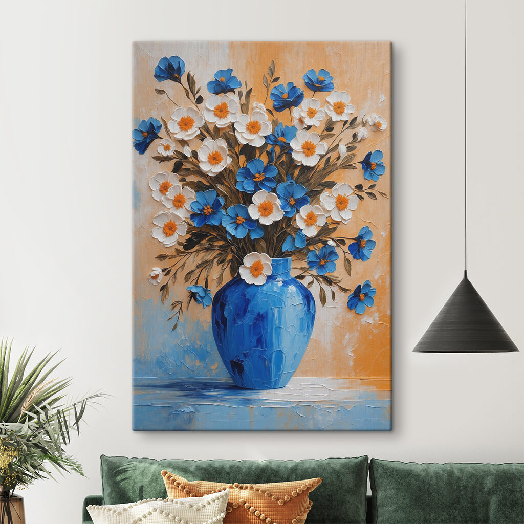 Fleurs au vase bleu — intérieur 1