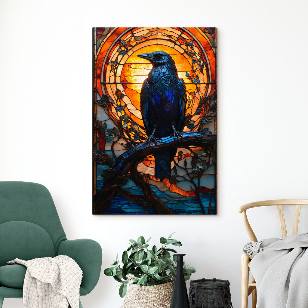 Corbeau façon vitrail — intérieur 3