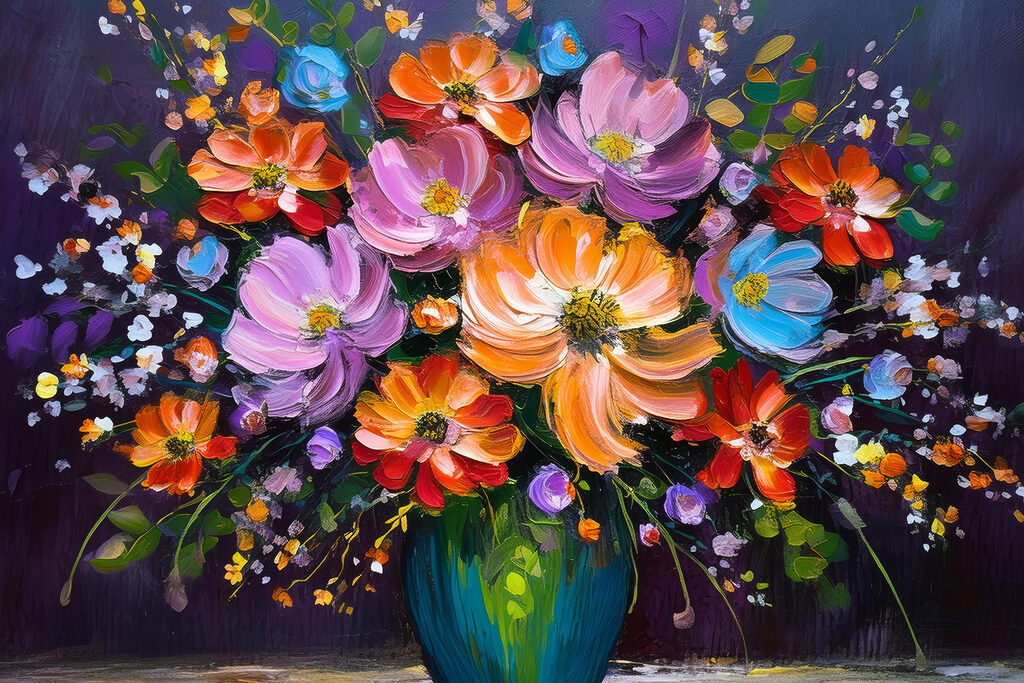 Bouquet haut en couleur — motif complet