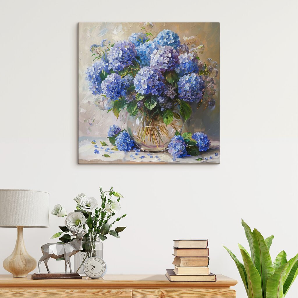 Hortensias bleu vif — intérieur 1