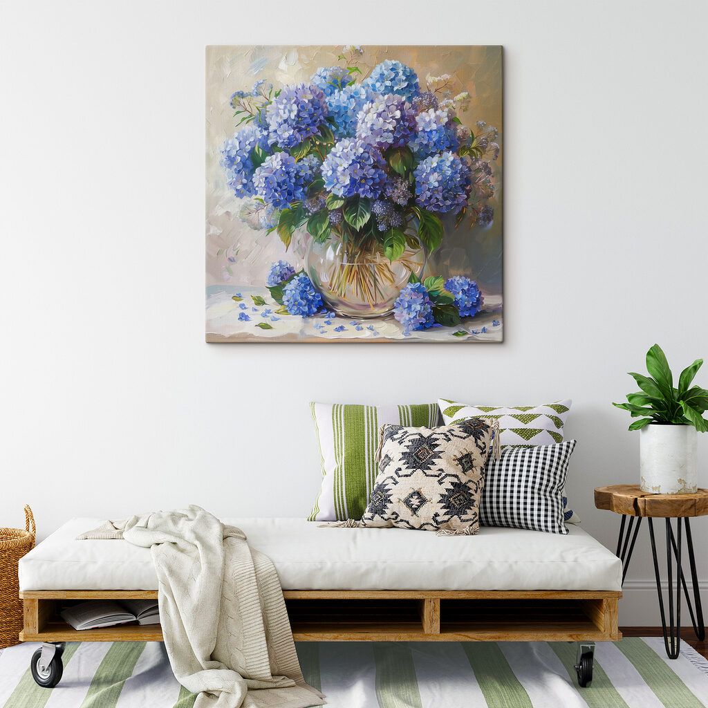 Hortensias bleu vif — intérieur 2