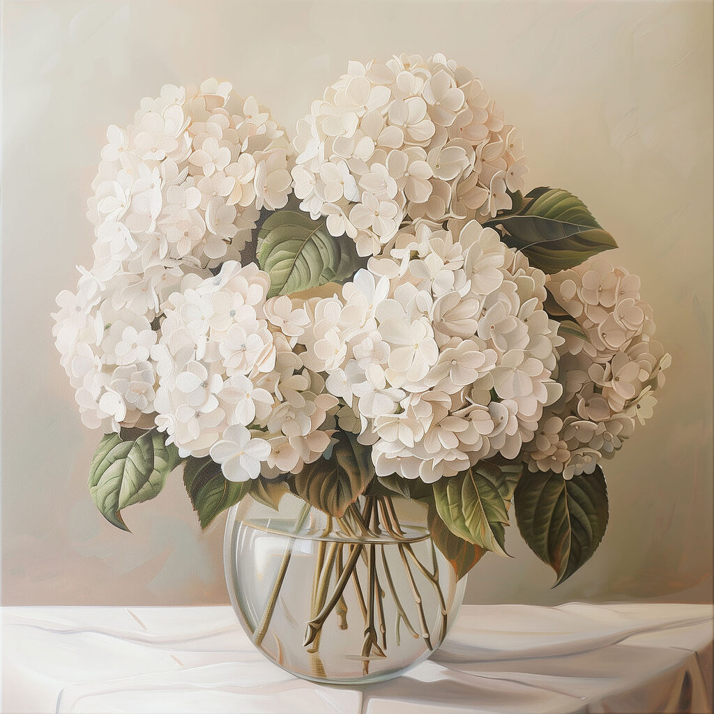 Bouquet de fleurs blanches — motif complet