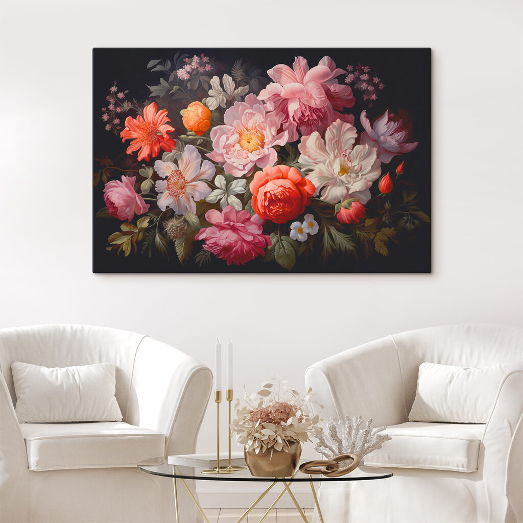 Bouquet sur fond noir — intérieur 1