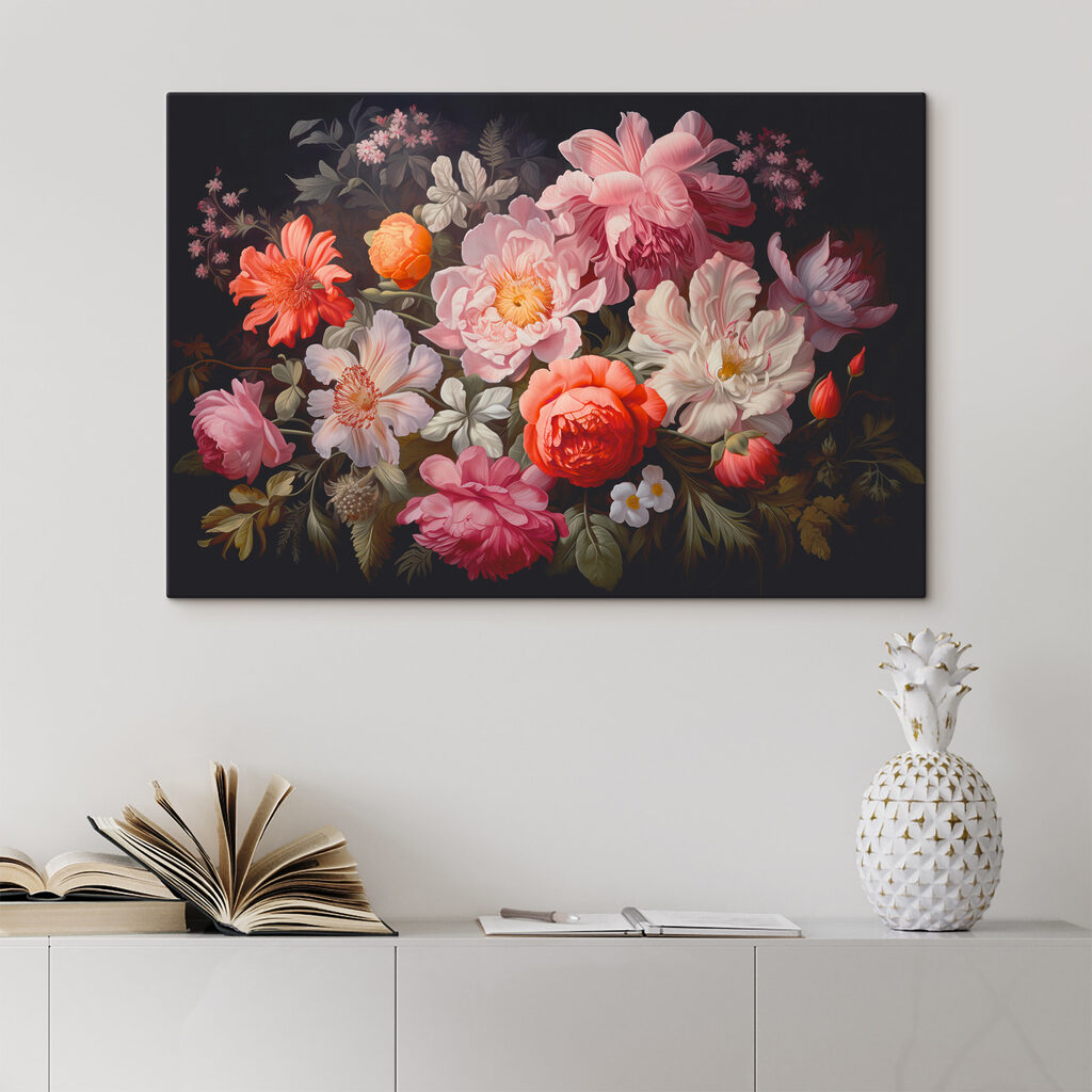 Bouquet sur fond noir — intérieur 2