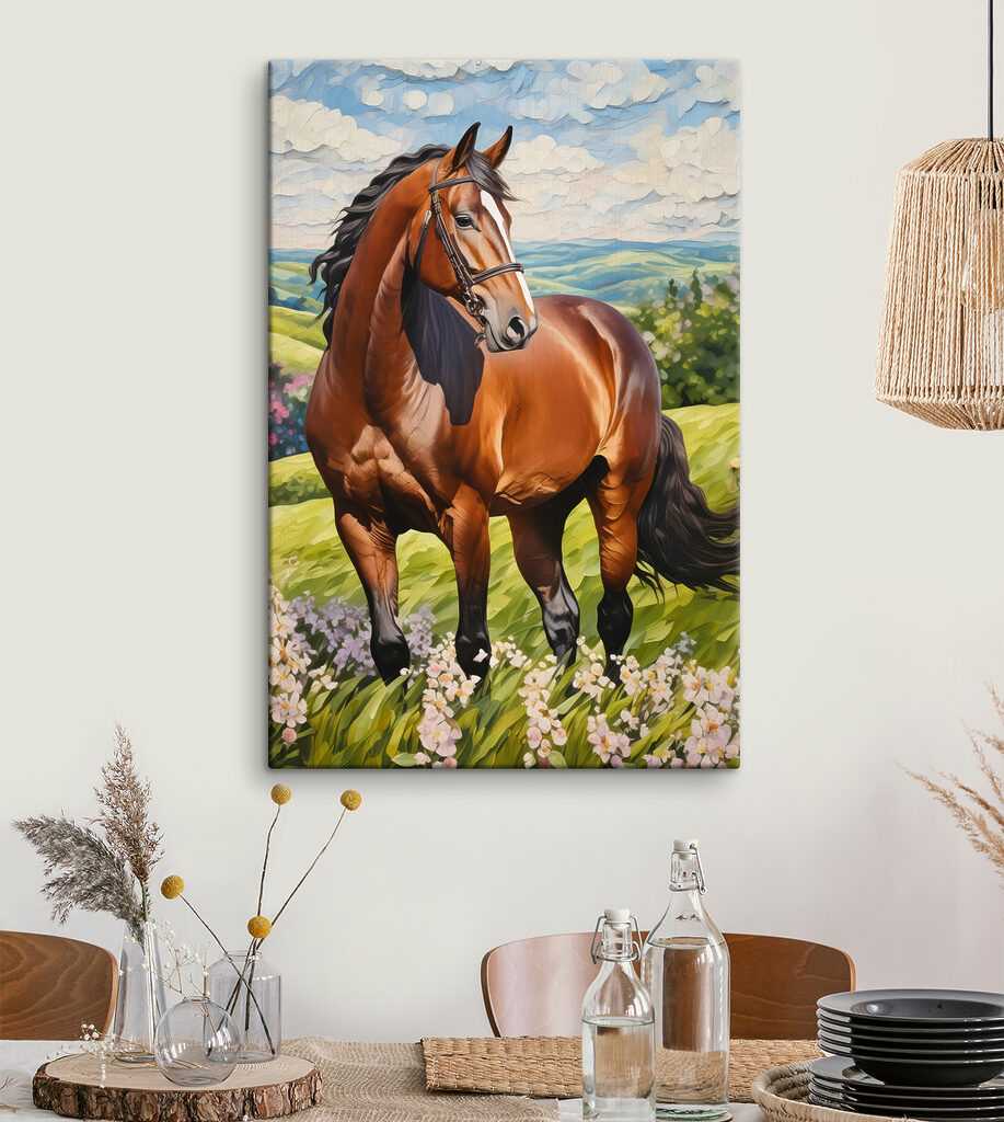 Cheval au pré — intérieur 1