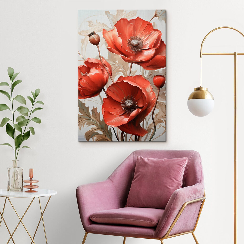 Coquelicots rouges éclatants — intérieur 3