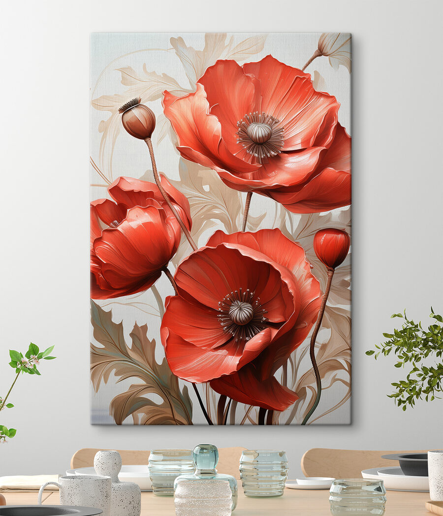 Coquelicots rouges éclatants — intérieur 1