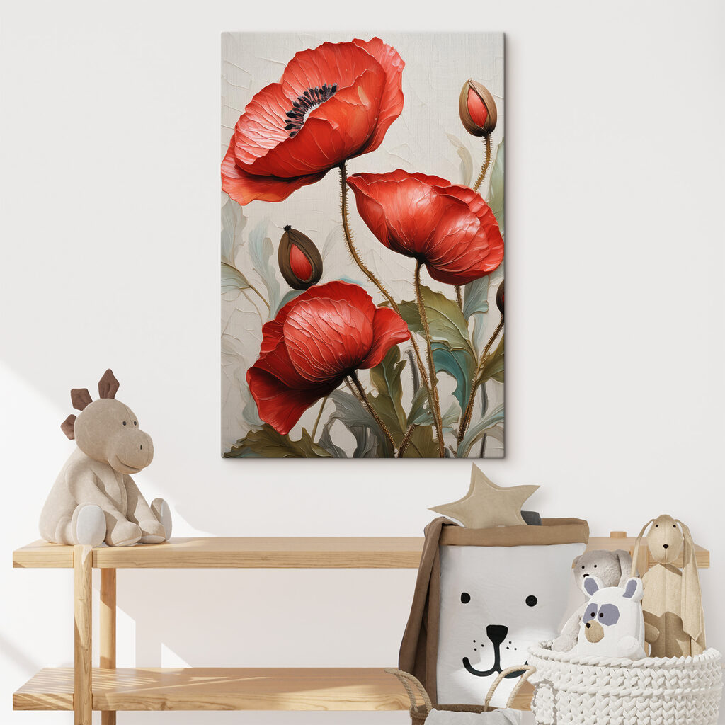 Coquelicots rouges épanouis — intérieur 2
