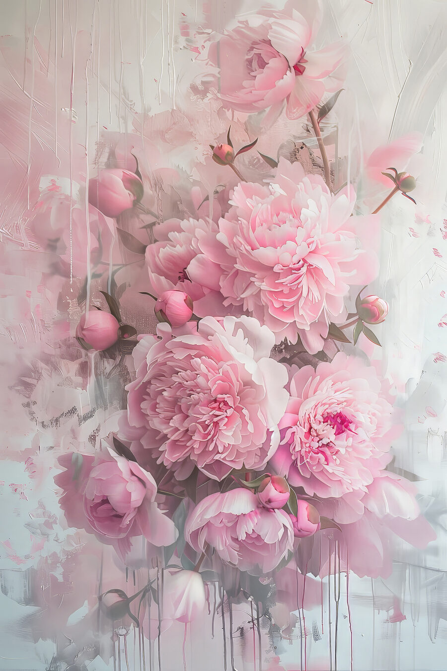 Bouquet de fleurs roses — motif complet