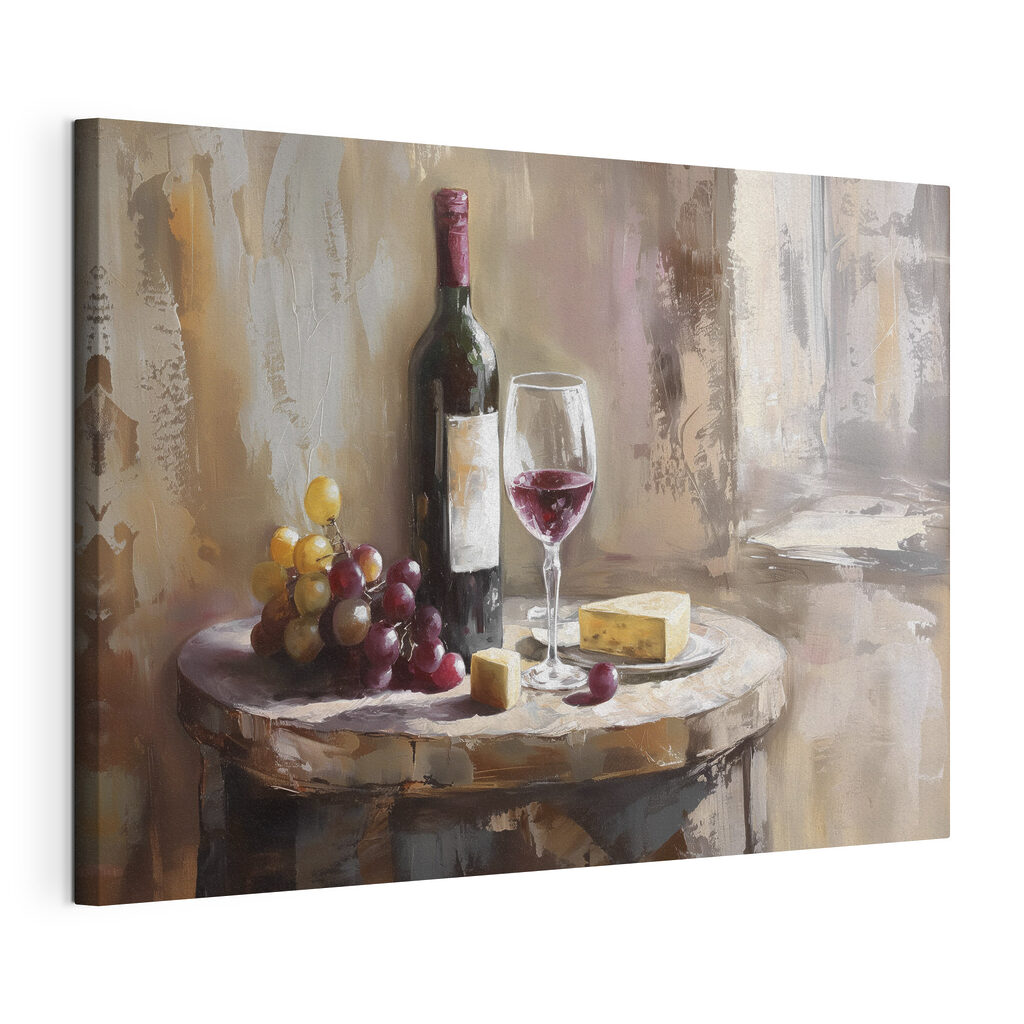 Vin, raisins et fromage — vue du produit