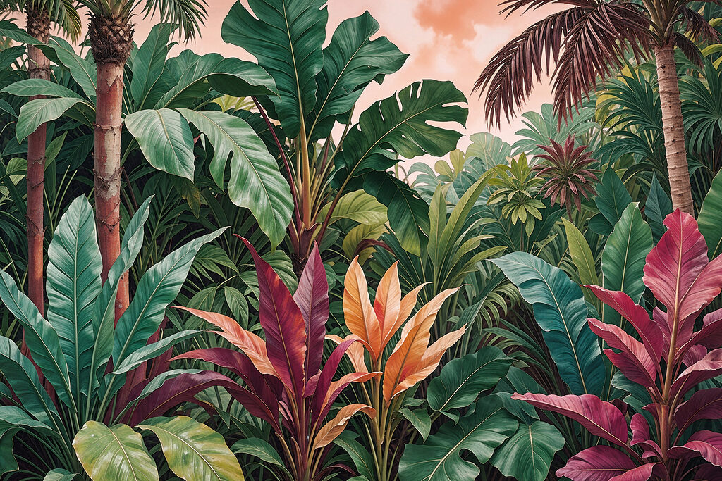 Verdure aux fleurs vives — motif complet