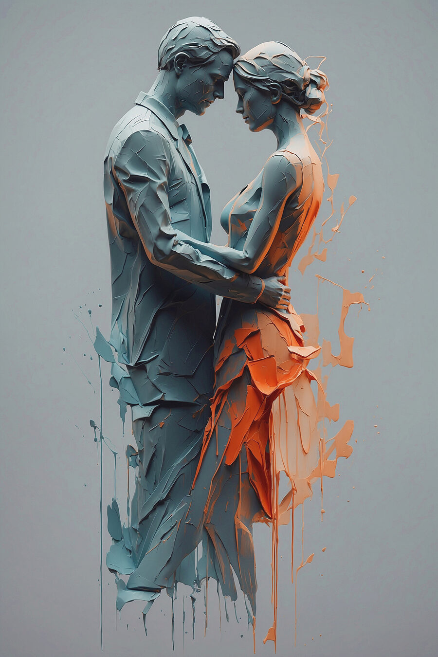 Couple enlacé — motif complet