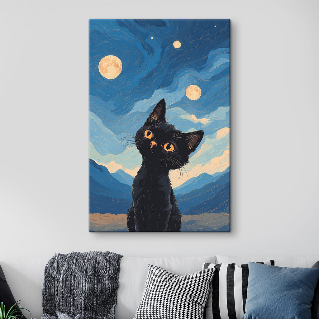 Chaton sous la lune — intérieur 1