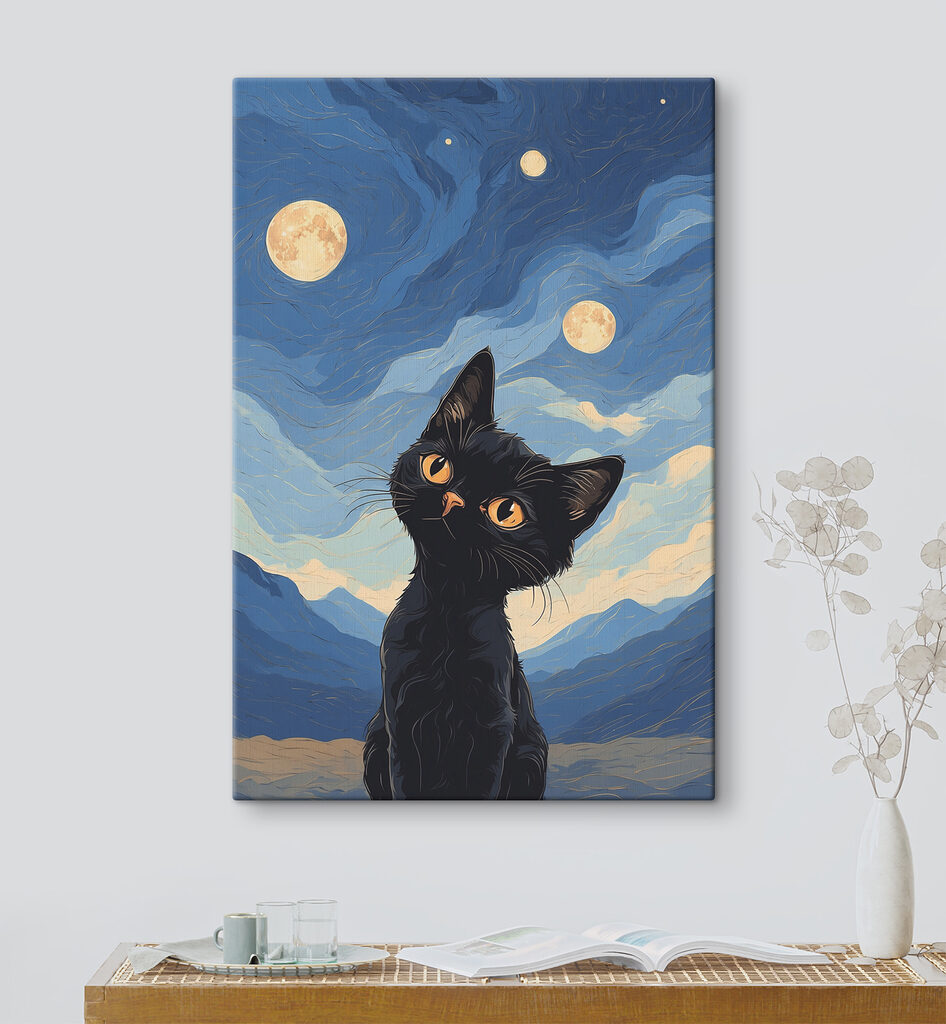 Chaton sous la lune — intérieur 3