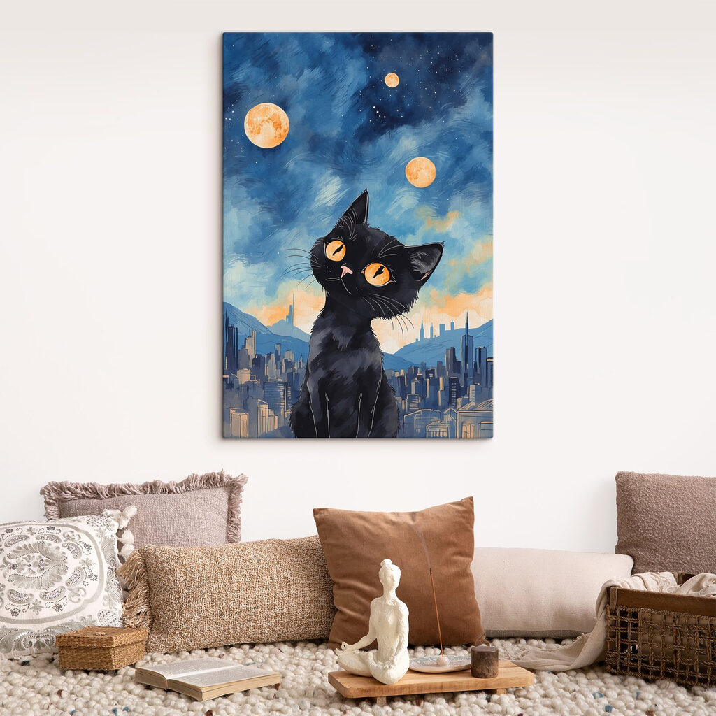 Chaton sous les étoiles — intérieur 3