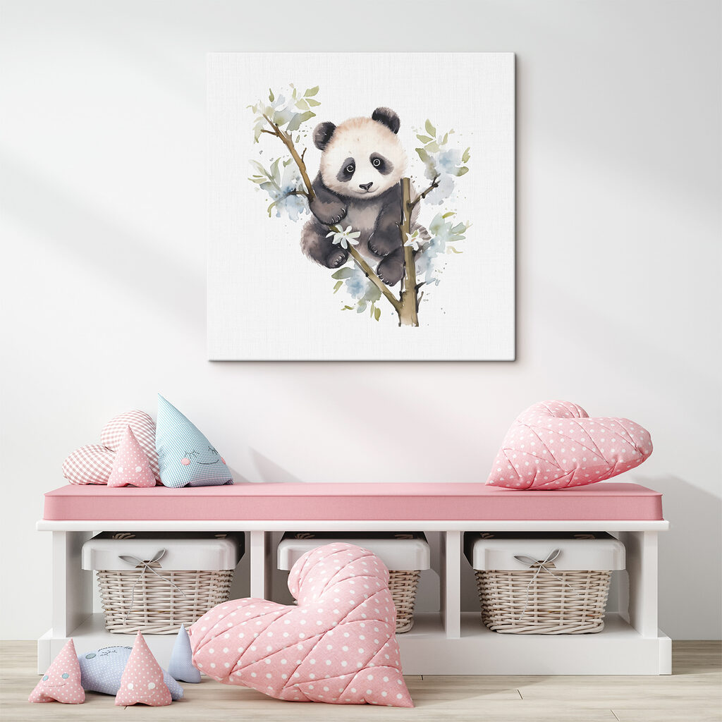 Panda et fleurs blanches — intérieur 2