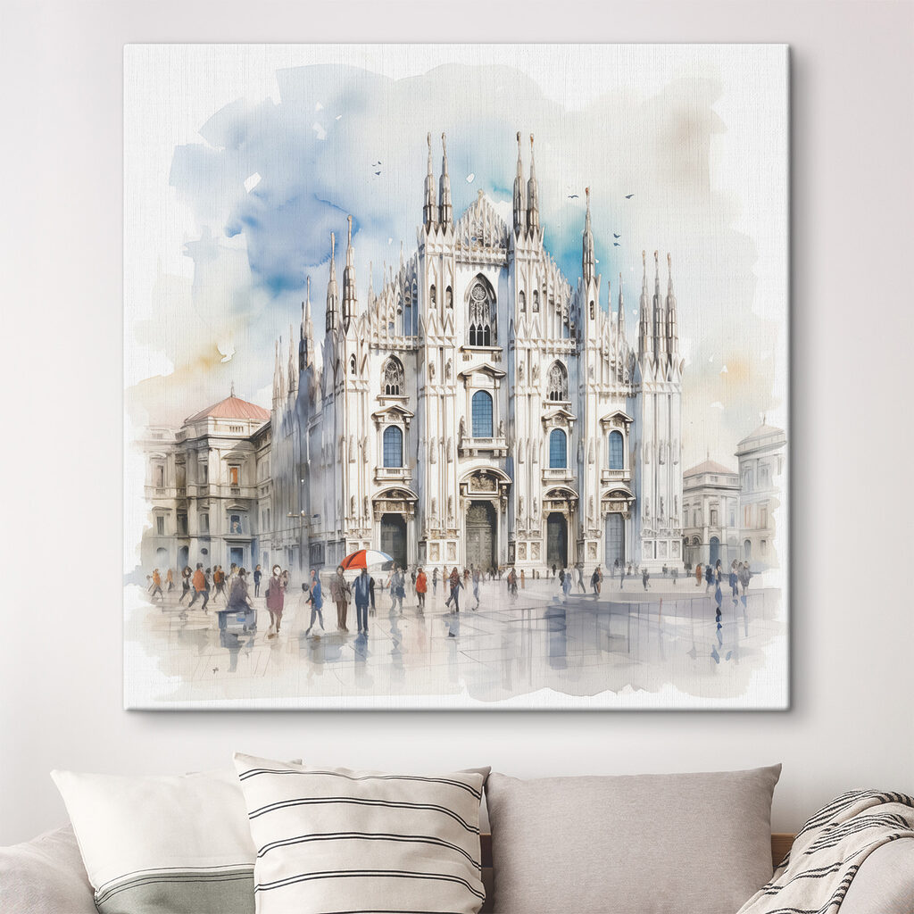 Milan à l’aquarelle dans un intérieur