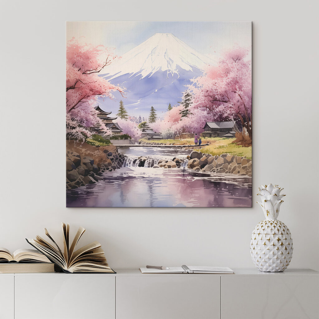 Montagne encadrée de fleurs — intérieur 2