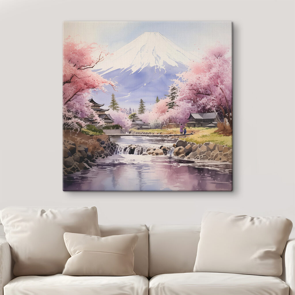 Montagne encadrée de fleurs — intérieur 1