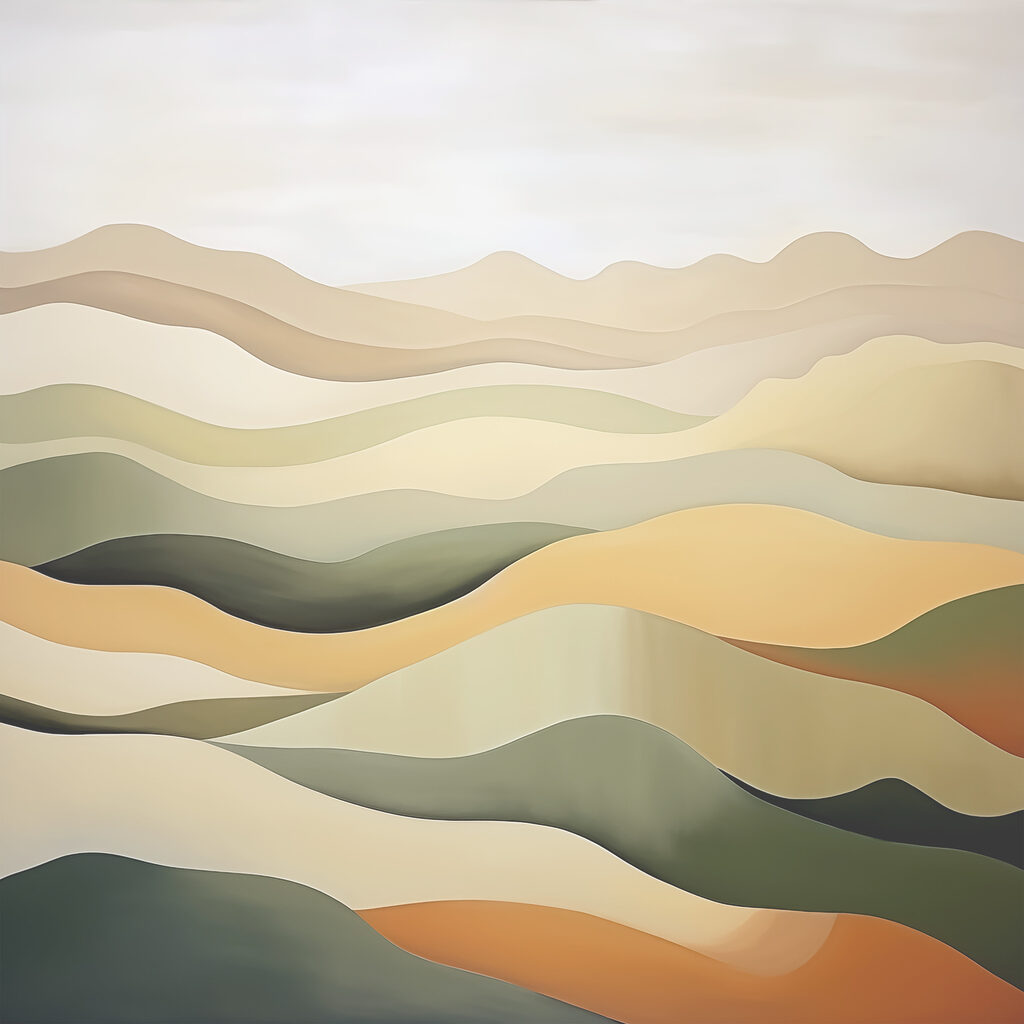 Collines au vert feutré — motif complet