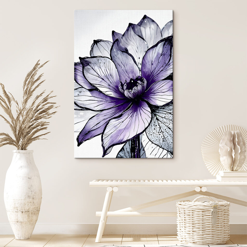 Fleur violette, fines nervures — intérieur 2