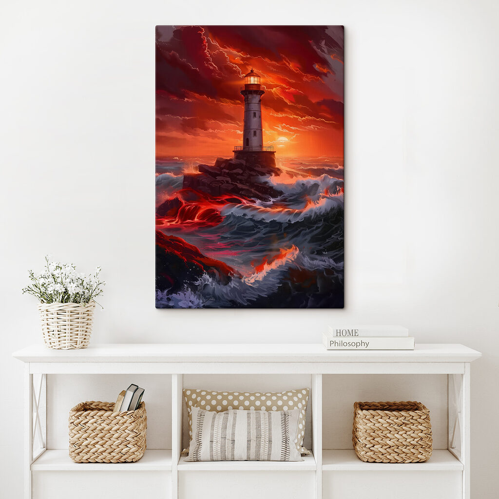 Phare et ciel embrasé — intérieur 1