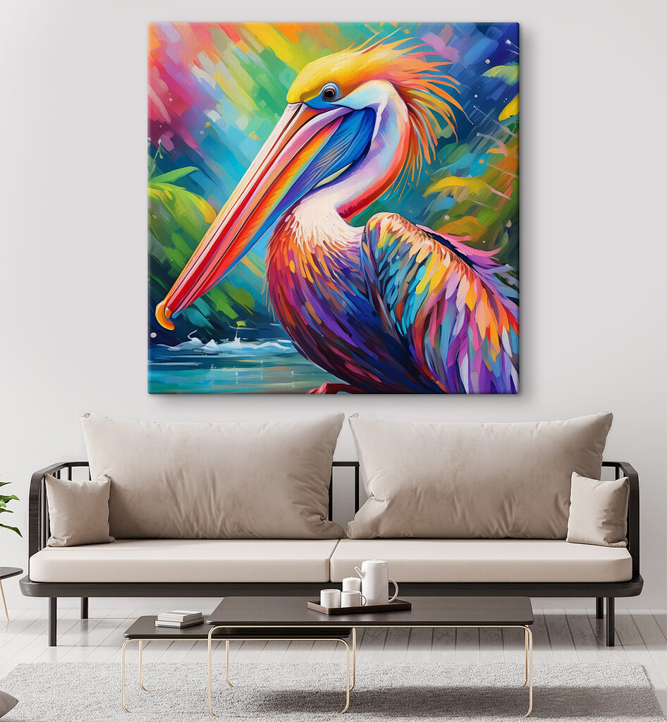 Pélican en couleurs vives — intérieur 2