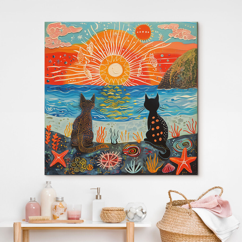 Chats face au soleil — intérieur 1