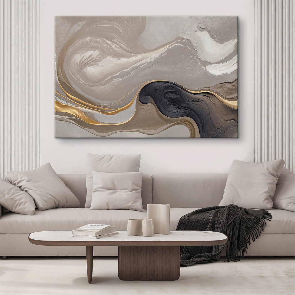 Vagues grises, lignes dorées — intérieur 2