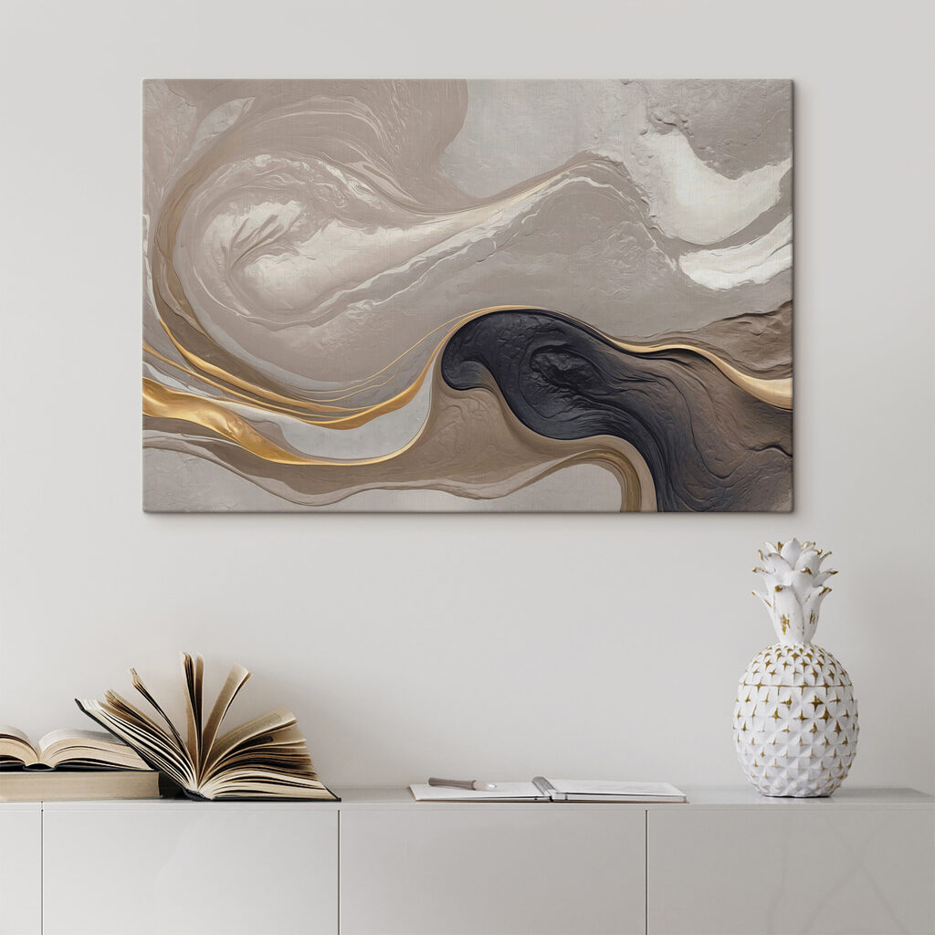 Vagues grises, lignes dorées — intérieur 1
