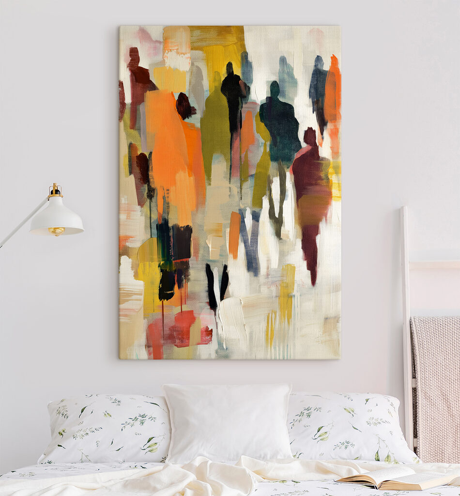 Silhouettes en couleurs chaudes dans un intérieur
