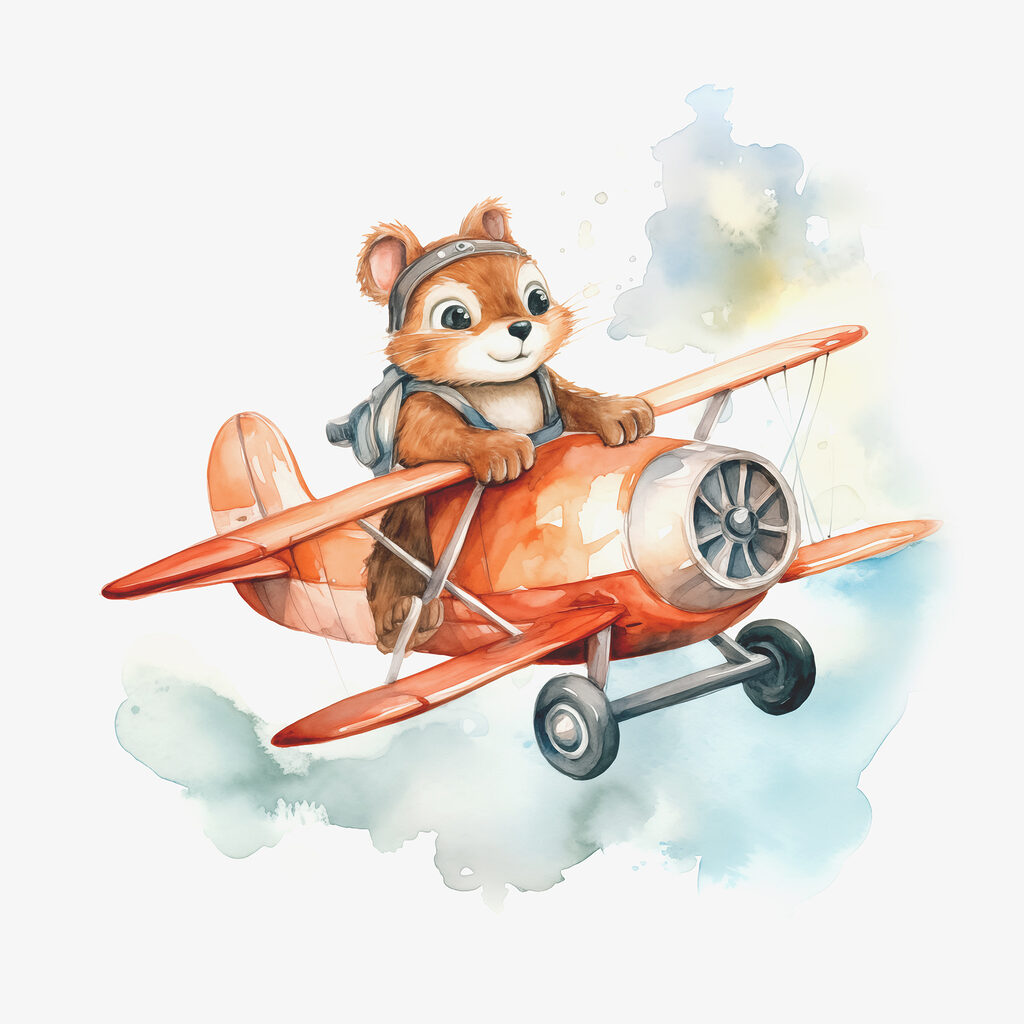 Petit renard aviateur — motif complet
