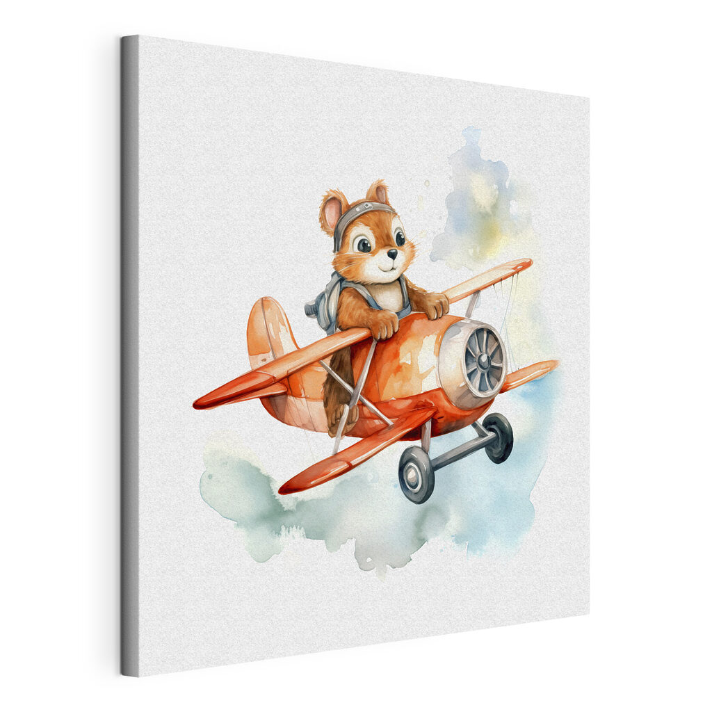 Petit renard aviateur, toile tendue et bord enveloppé