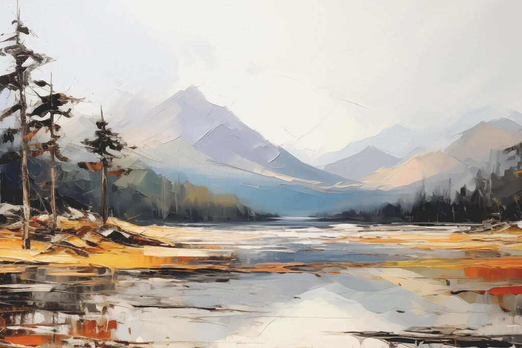 Rivière aux rives dorées — motif complet