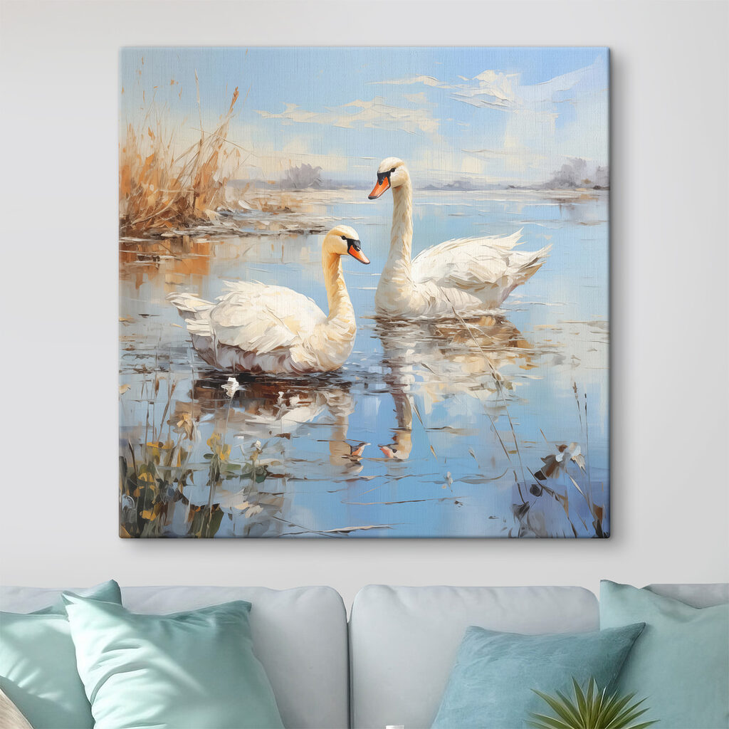Cygnes du printemps dans un intérieur