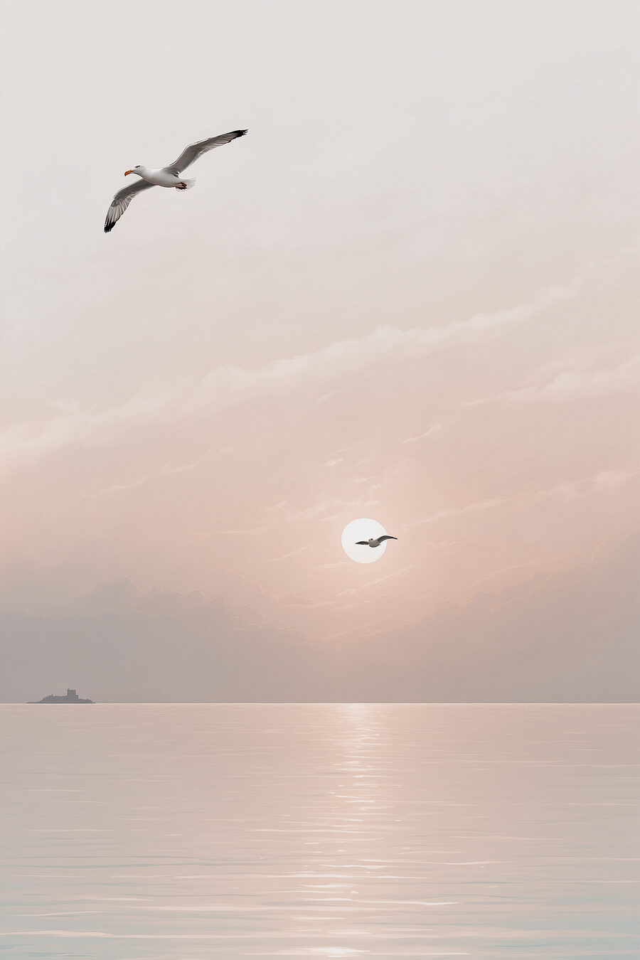 Mouettes du soir — motif complet