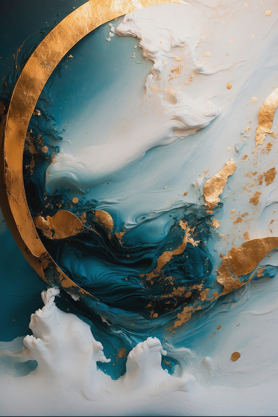 Arc doré sur turquoise — motif complet