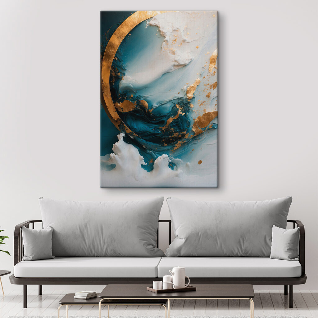 Arc doré sur turquoise — intérieur 1