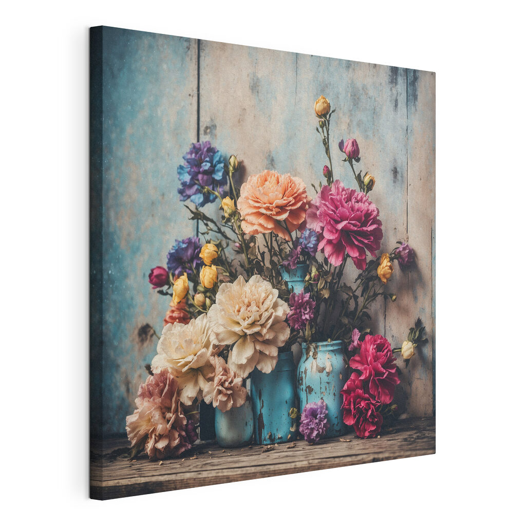Bouquets aux vases turquoise — vue du produit
