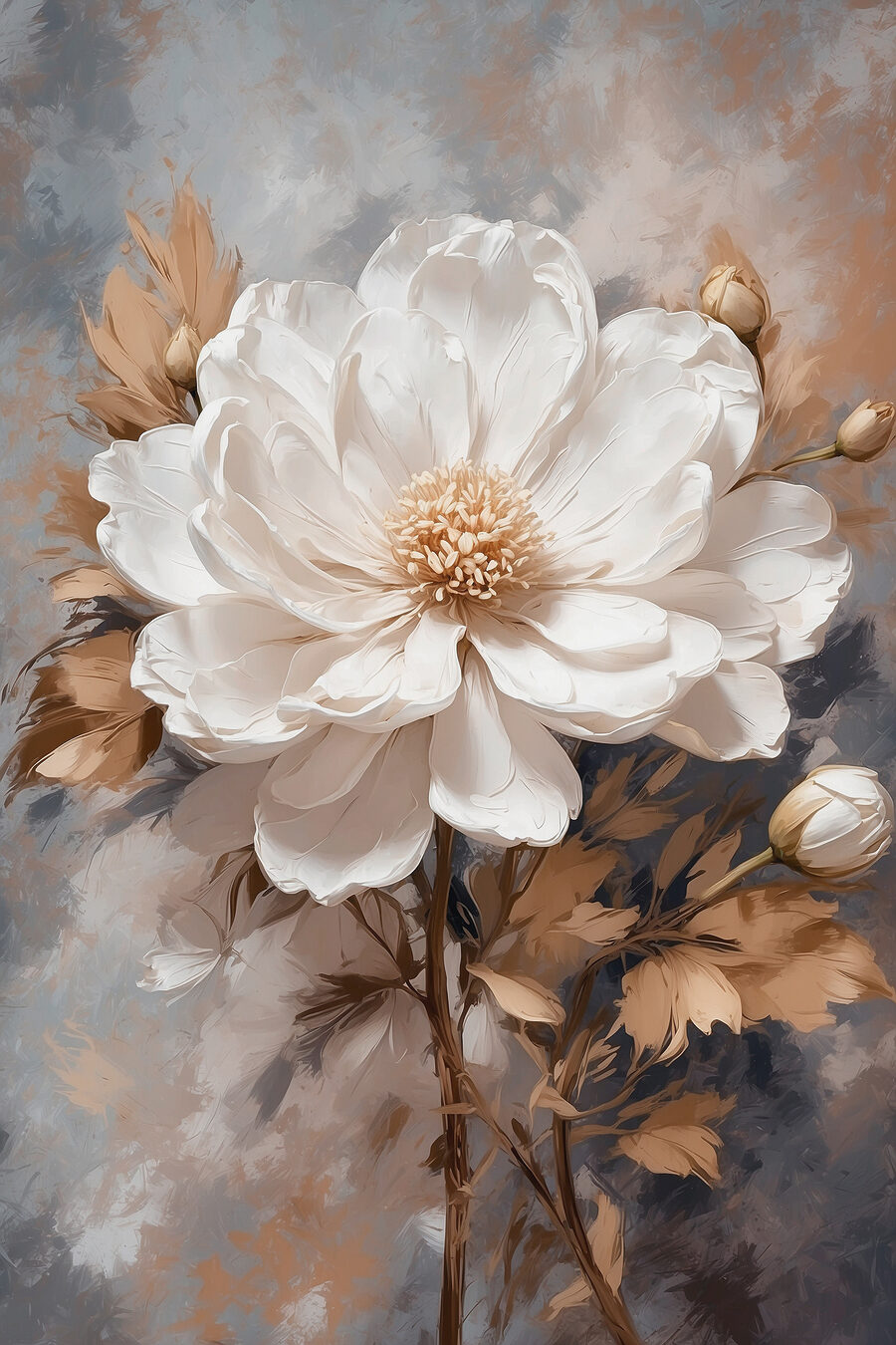 Hautes fleurs blanches — motif complet