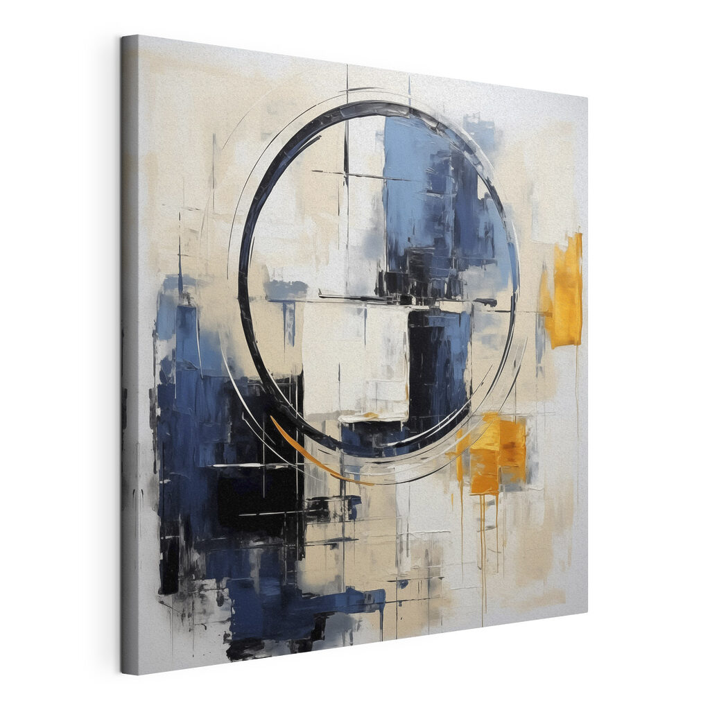 Cercle et couleurs, toile tendue et bord enveloppé