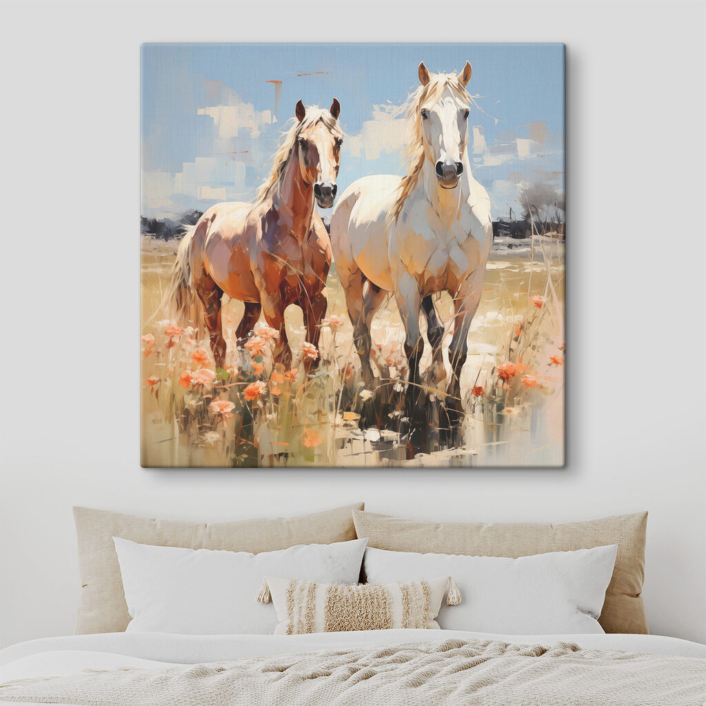 Chevaux dans les fleurs — intérieur 1