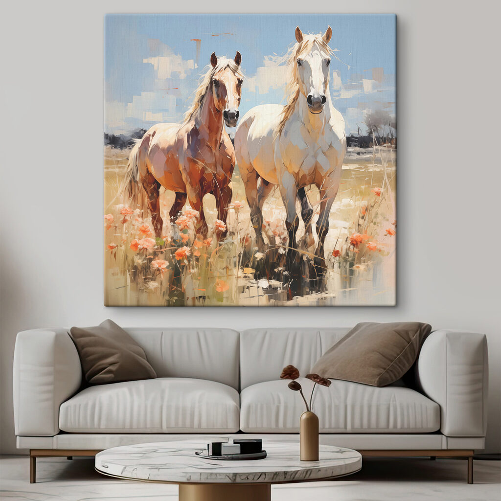 Chevaux dans les fleurs — intérieur 2