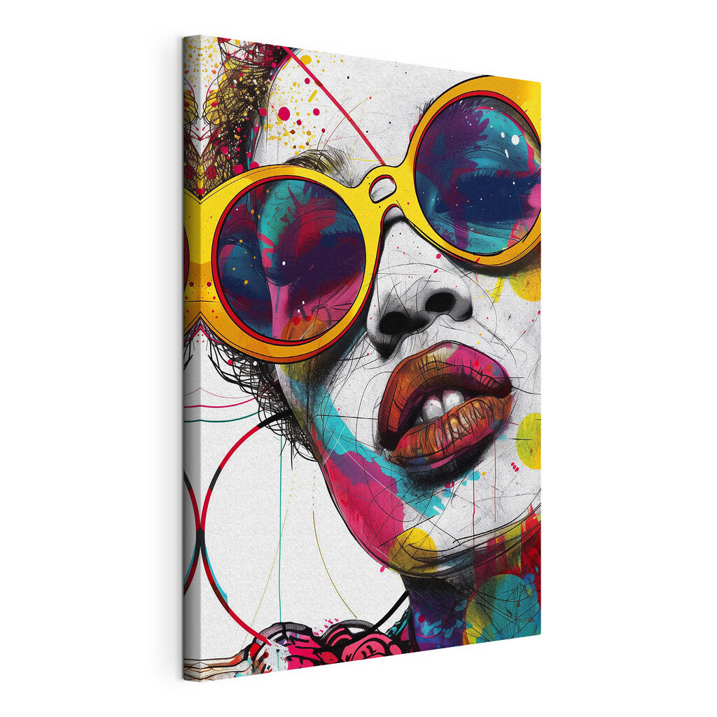 Grandes lunettes rondes, toile tendue et bord enveloppé