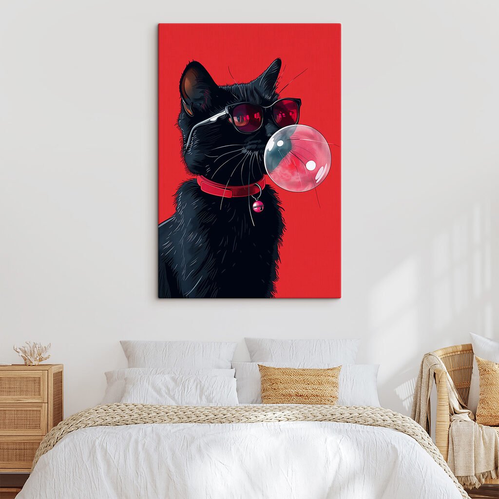 Chat noir, chewing-gum rose — intérieur 2